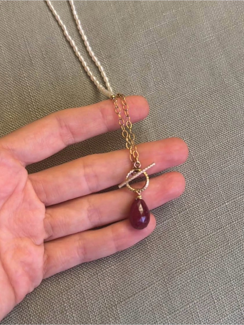 Pearl and ruby necklace